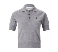 Ami Paris, Femme, Pulls, Gris, Taille: 42 FR Polo en laine