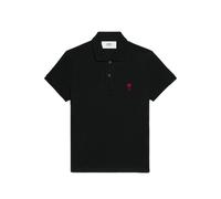 Ami Paris - Polo Logo Cœur Coton Noir - Homme - Tops - Noir - Taille: 2XL