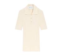 Ami Paris - Polo Tricot Blanc Manches Courtes - Femme - Tops - Blanc - Taille: 38 FR