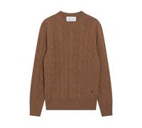 Ami Paris - Pull à col rond avec logo ton sur ton - Femme - Pulls - Brun - Taille: 36 FR