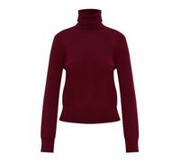 Ami Paris - Pull à col roulé en laine avec logo brodé - Femme - Pulls - Rouge - Taille: 34 FR