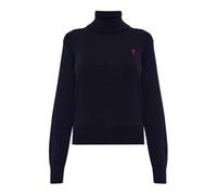 Ami Paris - Pull à col roulé en laine - Femme - Pulls - Bleu - Taille: 40 FR
