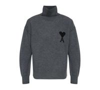 Ami Paris - Pull à col roulé en laine - unisex - Pulls - Gris - Taille: XL