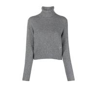Ami Paris - Pull Casual en Cachemire et Laine Gris - Femme - Pulls - Gris - Taille: 36 FR