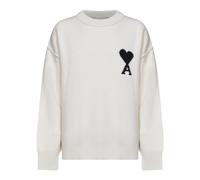 Ami Paris - Pull Col Rond De Coeur - Femme - Pulls - Blanc - Taille: 38 FR