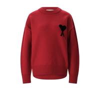 Ami Paris - Pull Col Rond De Coeur - Homme - Pulls - Rouge - Taille: S