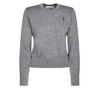 Ami Paris - Pull Col Rond Quota avec Ami de Coeur - Femme - Pulls - Gris - Taille: 36 FR