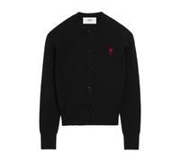 Ami Paris - Pull en laine noire avec broderie - Femme - Pulls - Noir - Taille: 38 FR