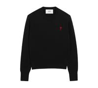Ami Paris - Pull Noir en Laine Broderie Cœur - Femme - Pulls - Noir - Taille: 42 FR