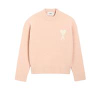 Ami Paris - Pull Rose en Laine d'Alpaga Col Rond - Homme - Pulls - Rose - Taille: XS