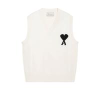 Ami Paris - Pull sans manches Quota avec contraste - Homme - Pulls - Blanc - Taille: M