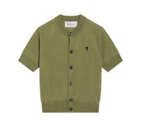 Ami Paris - Quota SS Crewneck Cardigan with Contra - Homme - Pulls - Vert - Taille: S