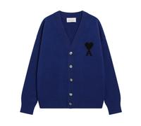 Ami Paris - Quota V Neck Cardigan - Homme - Pulls - Bleu - Taille: M