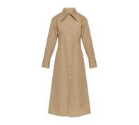 Ami Paris - Robe chemise ajustée en coton - Femme - Robes - Brun - Taille: 34 FR