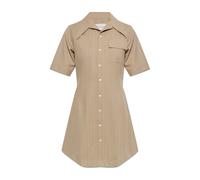 Ami Paris - Robe en laine à rayures - Femme - Robes - Beige - Taille: 36 FR