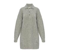 Ami Paris - Robe en laine avec col - Femme - Robes - Gris - Taille: 40 FR