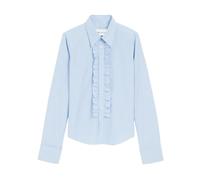 Ami Paris - Ruffled Striped Shirt - Femme - Blouses et Chemises - Bleu - Taille: 36 FR