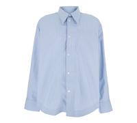 Ami Paris - Sharp Collar Ami De Coeur Wide Shirt - Homme - Chemises - Bleu - Taille: L