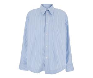 Ami Paris - Sharp Collar Ami De Coeur Wide Shirt - Homme - Chemises - Bleu - Taille: L