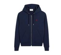 Ami Paris - Sweat à capuche Zippe Ami De Cå’ur - Femme - Sweatshirts et sweats à capuche - Bleu - Taille: 42 FR