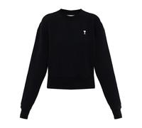 Ami Paris - SweaT-shirt en coton avec logo brodé - Femme - Sweatshirts et sweats à capuche - Noir - Taille: 42 FR