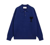 Ami Paris - SweaT-shirt Polo Quota - Homme - Tops - Bleu - Taille: M