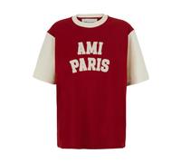 Ami Paris - T-shirt Col Rond Coupe Boxy - Femme - Tops - Rouge - Taille: 38 FR