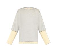 Ami Paris - T-Shirt Effet Double Manches De Coeur - Homme - Tops - Gris - Taille: 2XL