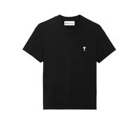 Ami Paris - T-shirt manches courtes en jersey de coton épais - Homme - Tops - Noir - Taille: M