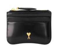 Ami Paris, unisex, Accessoires, Noir, Taille: ONE Size Porte-cartes en Cuir Carré