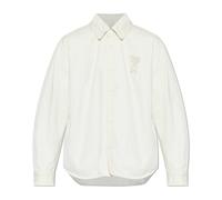 Ami Paris - Veste en jean avec écusson logo - Homme - Vestes - Beige - Taille: S