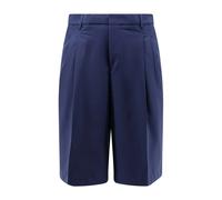 Ami Paris - Virgin Wool Pleated Shorts - Homme - Shorts - Bleu - Taille: W36