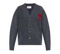 Ami Paris - Wool Cardigan - Femme - Pulls - Gris - Taille: 40 FR