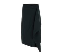 Ami Paris - Wool Midi Wrapped Skirt - Femme - Jupes - Noir - Taille: 38 FR