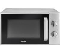 Amica AMMF20M1S Four à micro-ondes, 1 W, 1 litre, acier inoxydable, cadre en verre noir