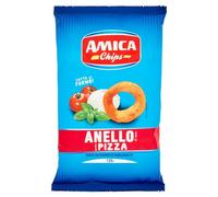 Amica Chips Anello Pizza Lot de 15 collations de maïs avec goûts à pizza, collation salée 125 g