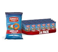 AMICA Chips | Chips Anneau au Goût Pizza, Snack de maïs cuit au four, à l'huile de tournesol, 24 pièces x 40 gr
