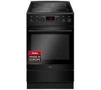 Amica Cuisinière électrique sur pied - 65 l - Espace de cuisson 50 cm - Avec 11 fonctions - Plaque vitrocéramique - Quatre zones de cuisson HiLight - Zone extensible SensorControl SteamClean EasyClean