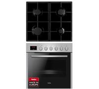 Amica Cuisinière encastrable de 65 l - Four avec système d'anneau à air chaud - Plaque de cuisson à gaz - Quatre zones de cuisson - Support en fonte SteamClean EasyClean SoftClose SensorControl - 1