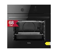 Amica Four encastrable 60 cm 68 l 4 fonctions four chauffage rapide Steam Clean CoolDoor2 commande à bascule parois latérales gaufrées ABE 94110 S - Four encastrable en verre noir