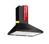 Amica Hotte de cheminée 60 cm 601 m³/h Evacuation d'air Bouton poussoir Éclairage LED Retour automatique 3 niveaux de puissance KH 17286 S - Hotte Noir