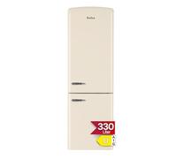 Amica KGCR 387 109 B Retro Réfrigérateur-congélateur, 200 cm de haut, 60 cm de large, 330 l/EEK D/autonome/crème de café