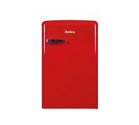 Amica KSR 361 160 R Retro Standkühlschrank mit Gefrierfach, 55 cm breit, 108 L, rot