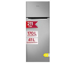 Amica Réfrigérateur-congélateur Autonome 211L FrostControl éclairage LED 142,8 x 54 x 55,1 cm - Réfrigérateur combiné - Argent
