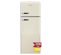 Amica Rétro réfrigérateur-congélateur Autonome 206L FrostControl éclairage LED 144 x 55 x 62 cm - Réfrigérateur Beige
