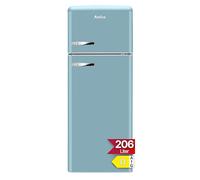 Amica Rétro réfrigérateur-congélateur Autonome 206L FrostControl LED éclairage retro design 144x55x62cm - Réfrigérateur Bleu Turquoise