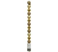 Amicasa Ensemble Boules Sapin de Noël Multicolore Plastique (14 pcs-3 cm) Gold
