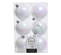 Amicasa Lot De Boules De Sapin De Noël En Plastique Multicolore 6 Pièces 8 Cm