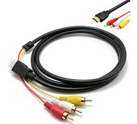 AmiCera Adaptateur RCA vers HDMI, convertisseur HDMI vers RCA, câble RCA 1,5 m, 1080p, compatible avec TV, projecteur, DVD, home cinéma et appareils de streaming, câble RCA pour home cinéma