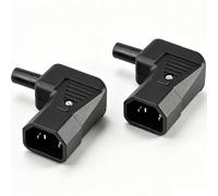 AmiCera Lot de 2 adaptateurs d'alimentation IEC C14/C13 à monter sur câble - 250 V/10 A - Connecteur CA C14/C13 - 3 broches IEC 320 - Pour appareil à froid - Rallonge de connexion d'alimentation